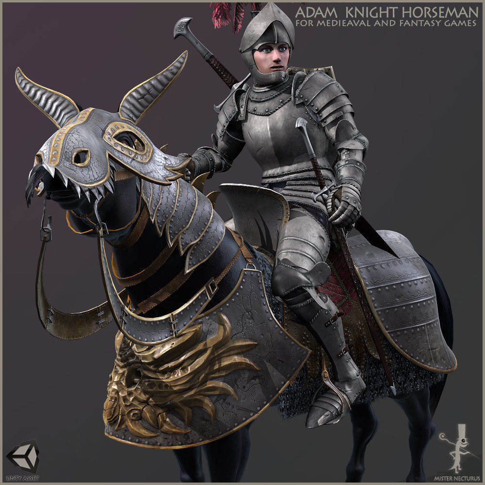 Adam Knight Horseman  Low-poly 3D model_5