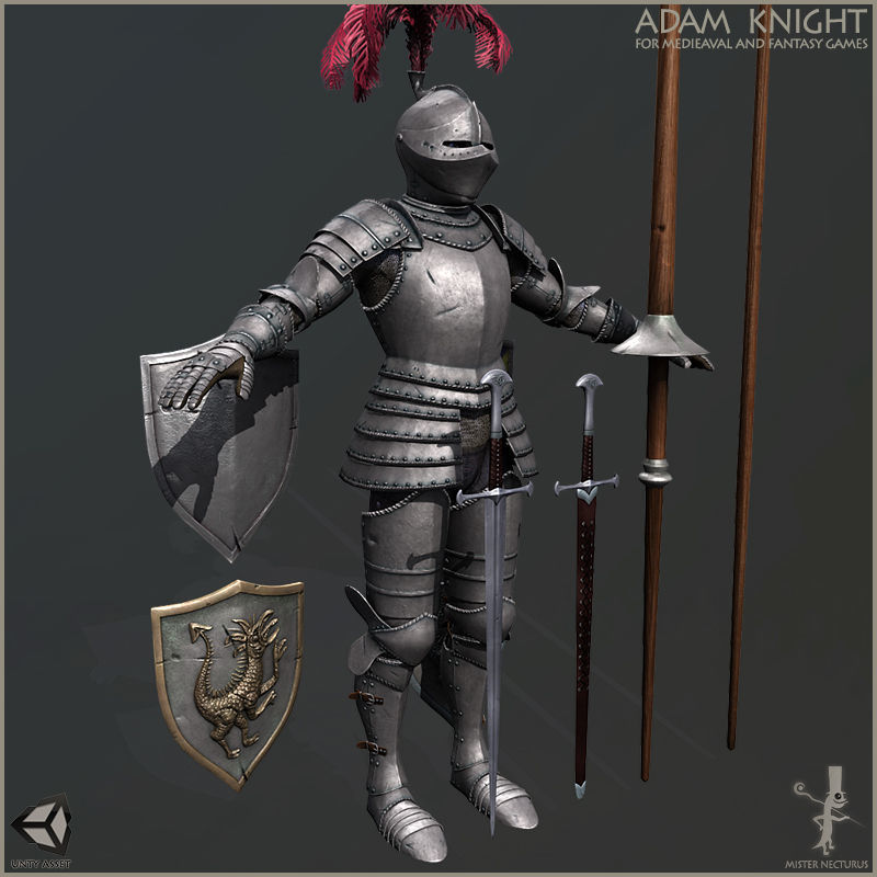 Adam Knight Horseman  Low-poly 3D model_15