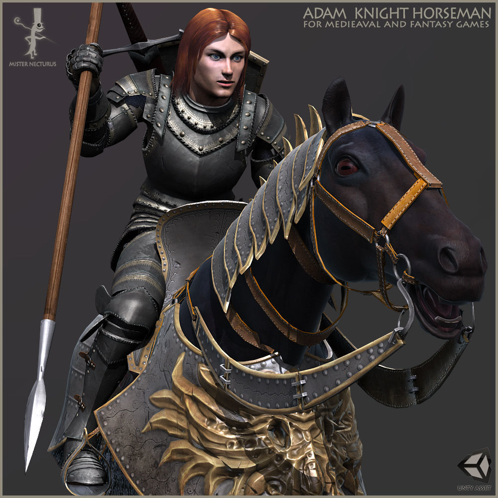 Adam Knight Horseman  Low-poly 3D model_22