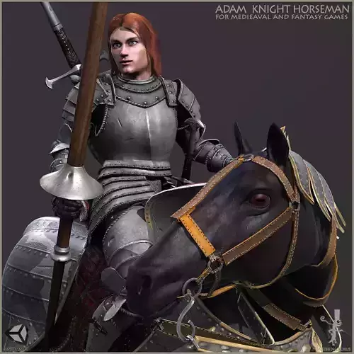 Adam Knight Horseman  Low-poly 3D model