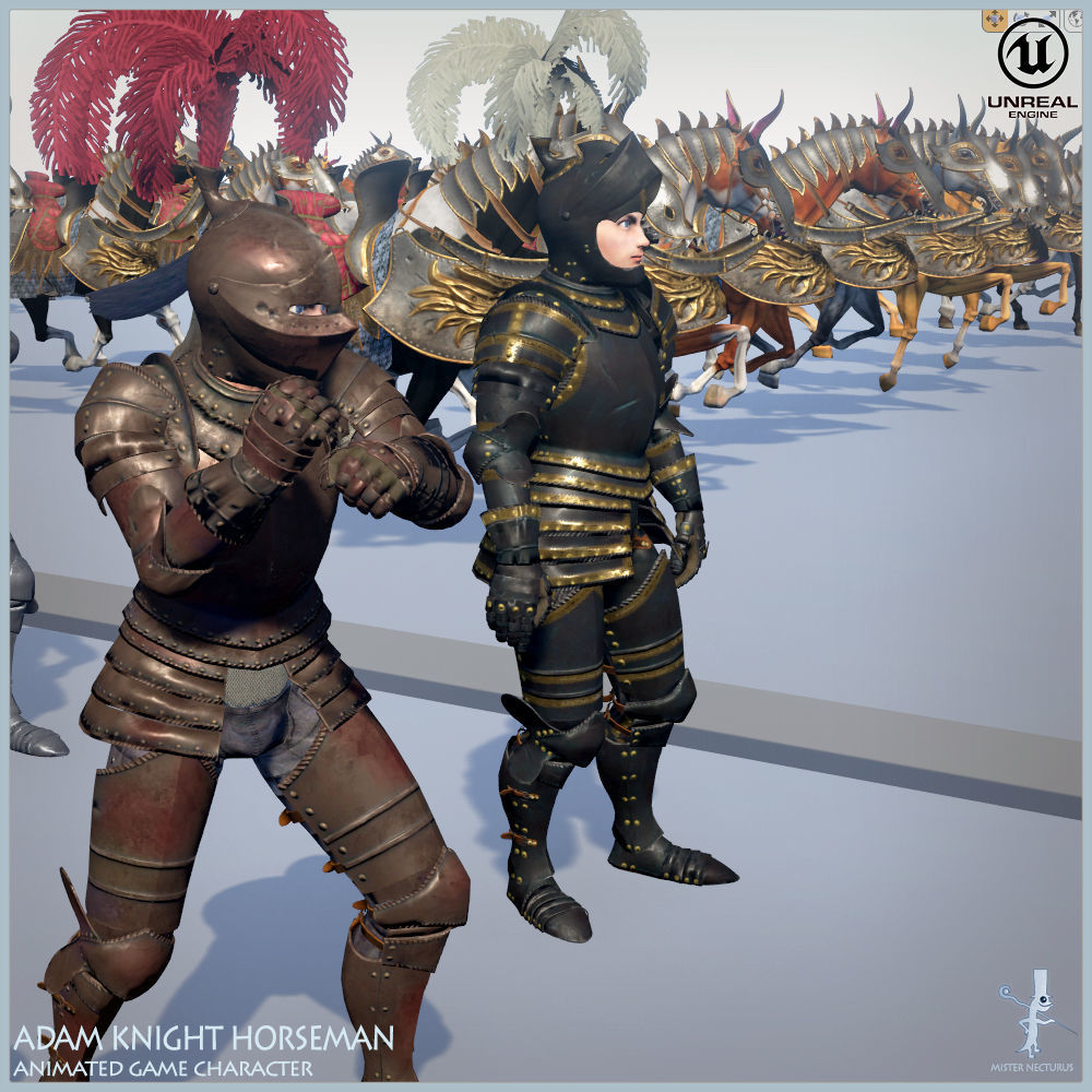 Adam Knight Horseman  Low-poly 3D model_31
