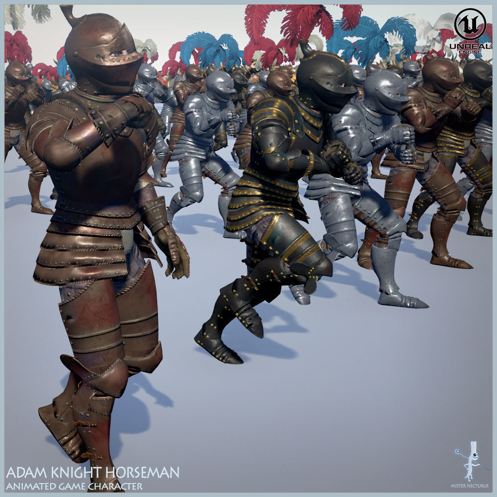 Adam Knight Horseman  Low-poly 3D model_29