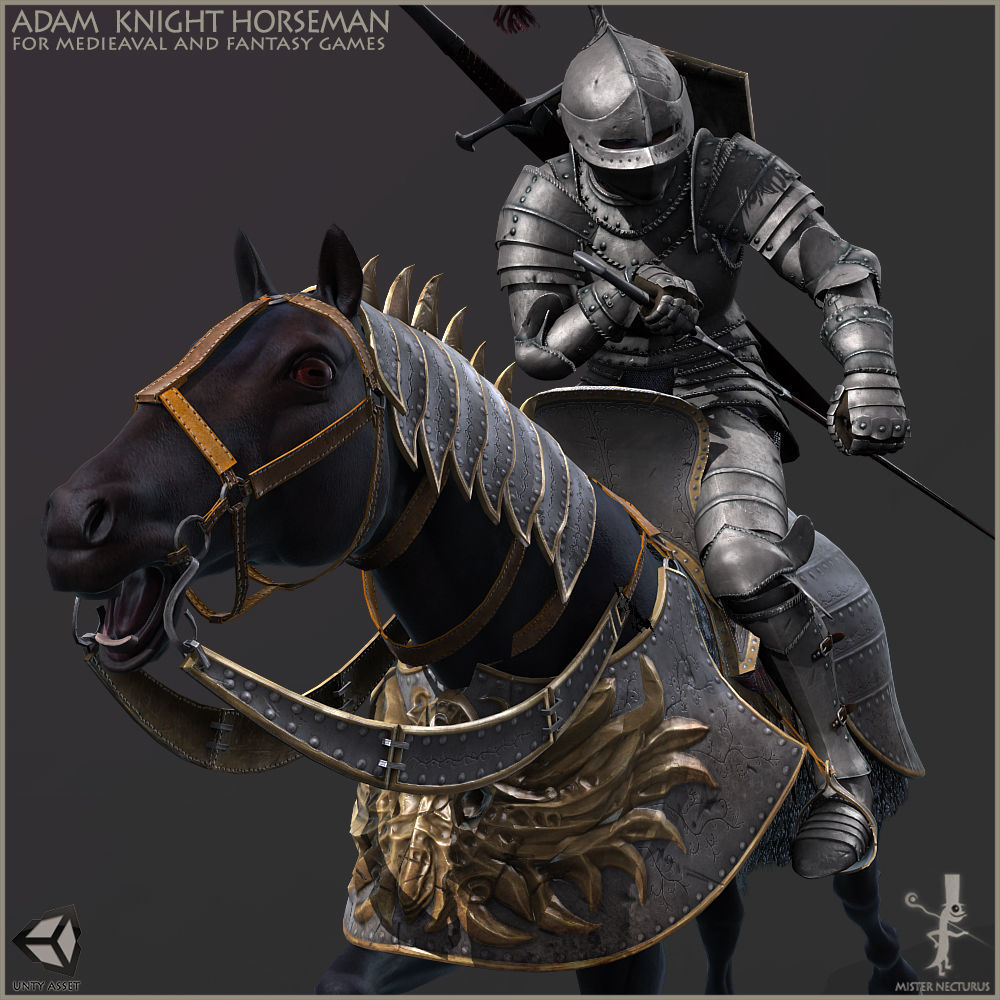 Adam Knight Horseman  Low-poly 3D model_6