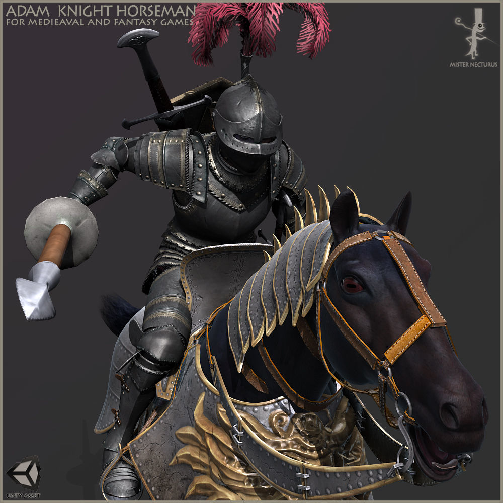 Adam Knight Horseman  Low-poly 3D model_10