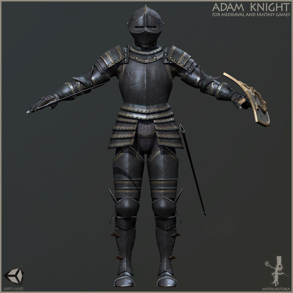 Adam Knight Horseman  Low-poly 3D model_26