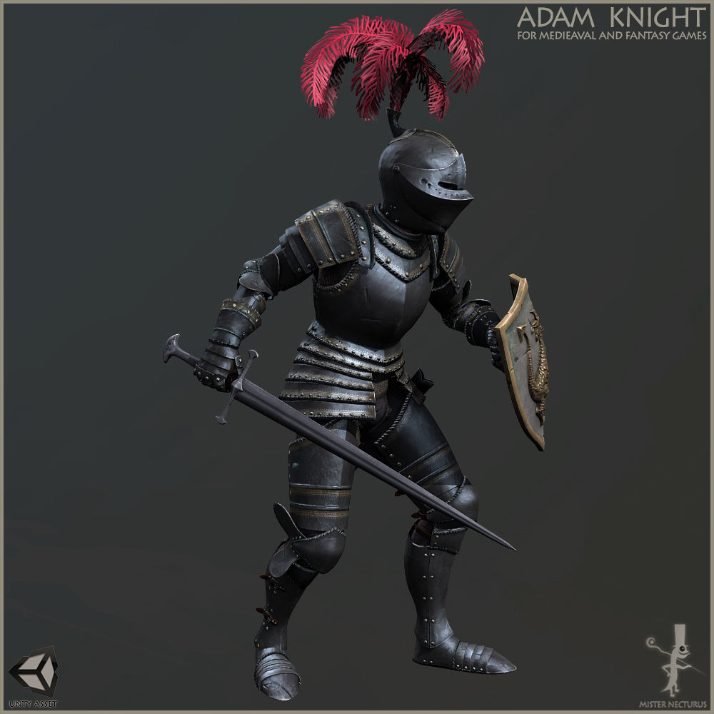 Adam Knight Horseman  Low-poly 3D model_17