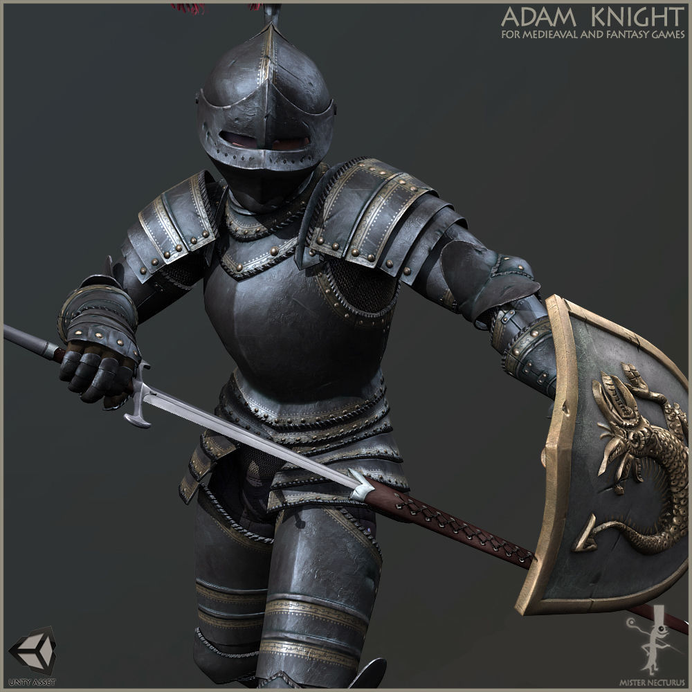 Adam Knight Horseman  Low-poly 3D model_20