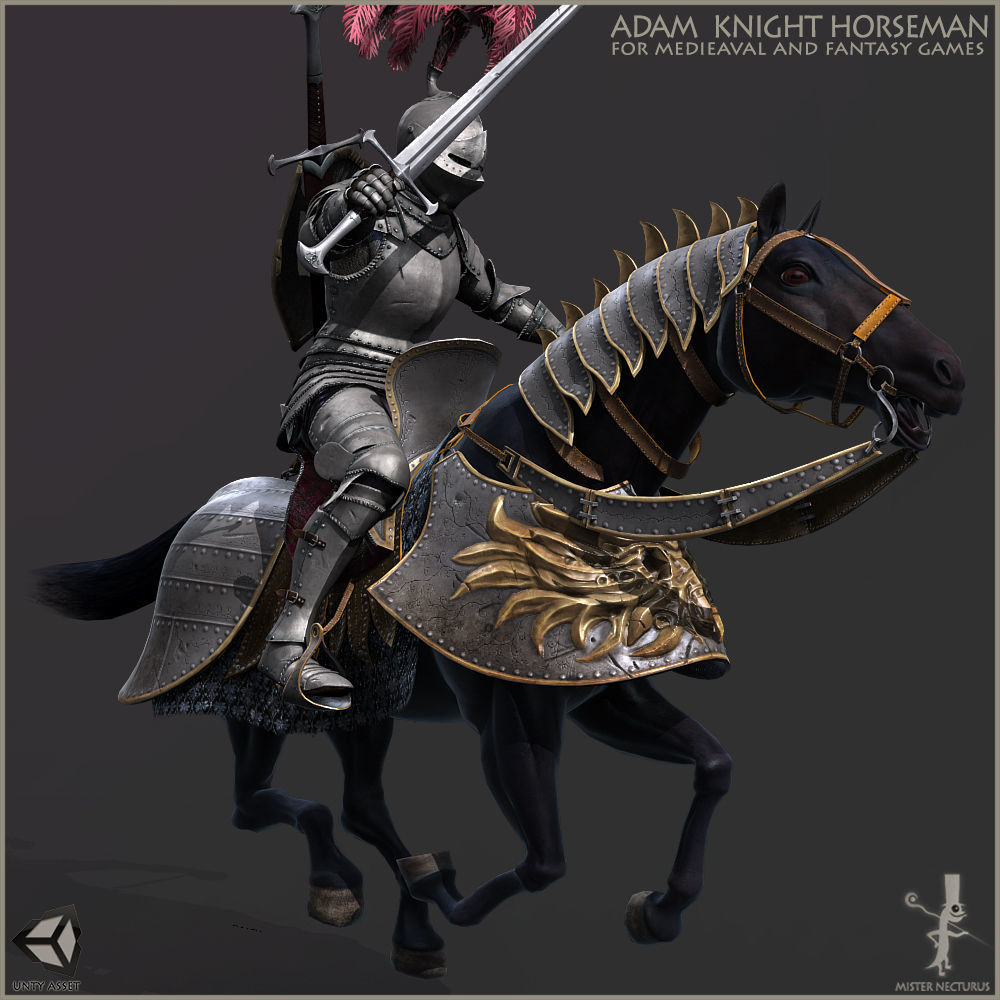 Adam Knight Horseman  Low-poly 3D model_7
