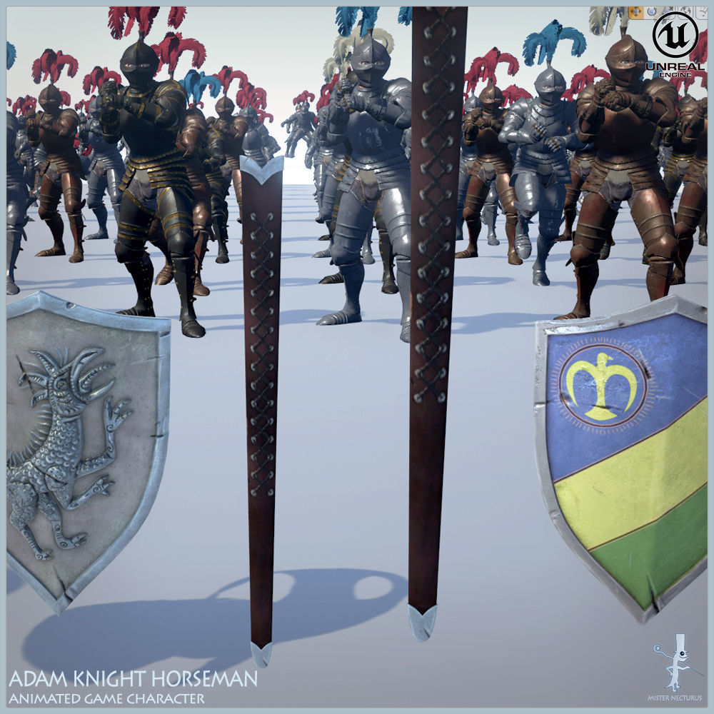 Adam Knight Horseman  Low-poly 3D model_34