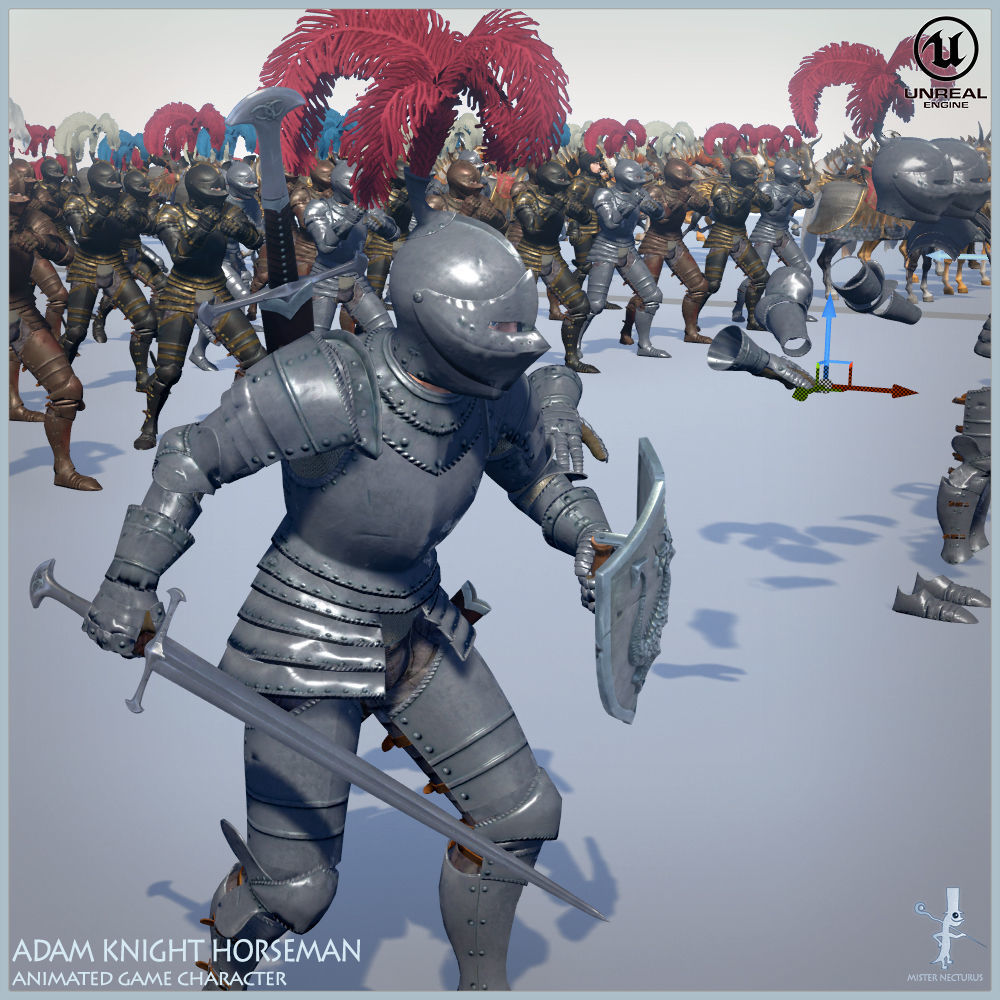 Adam Knight Horseman  Low-poly 3D model_28