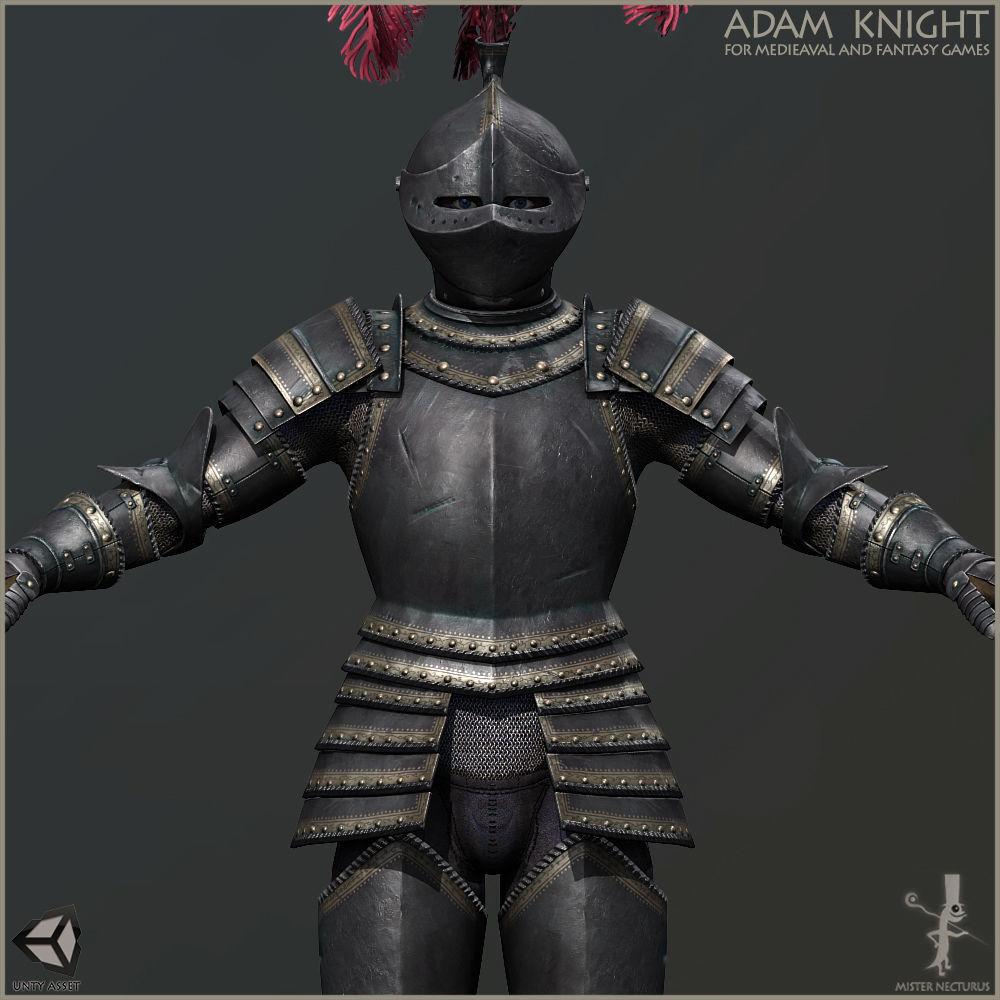 Adam Knight Horseman  Low-poly 3D model_14