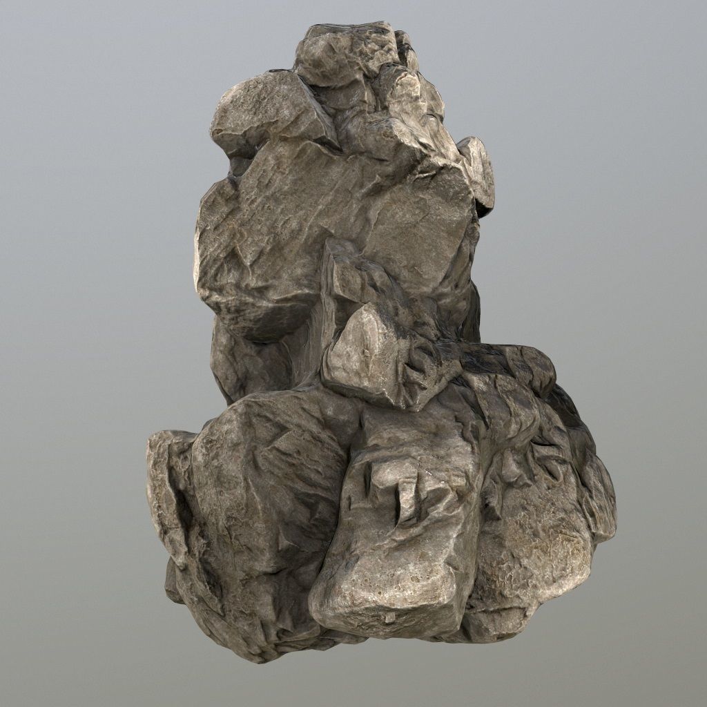 Rocks rock Low-poly 3D model_6