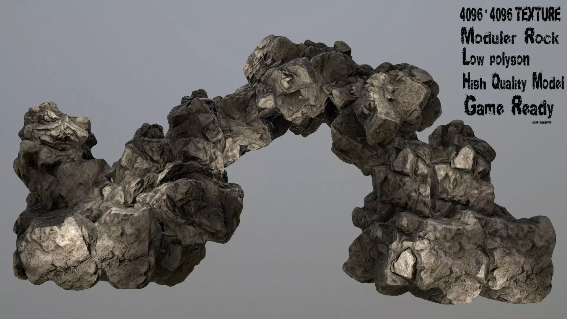 Rocks rock Low-poly 3D model_0