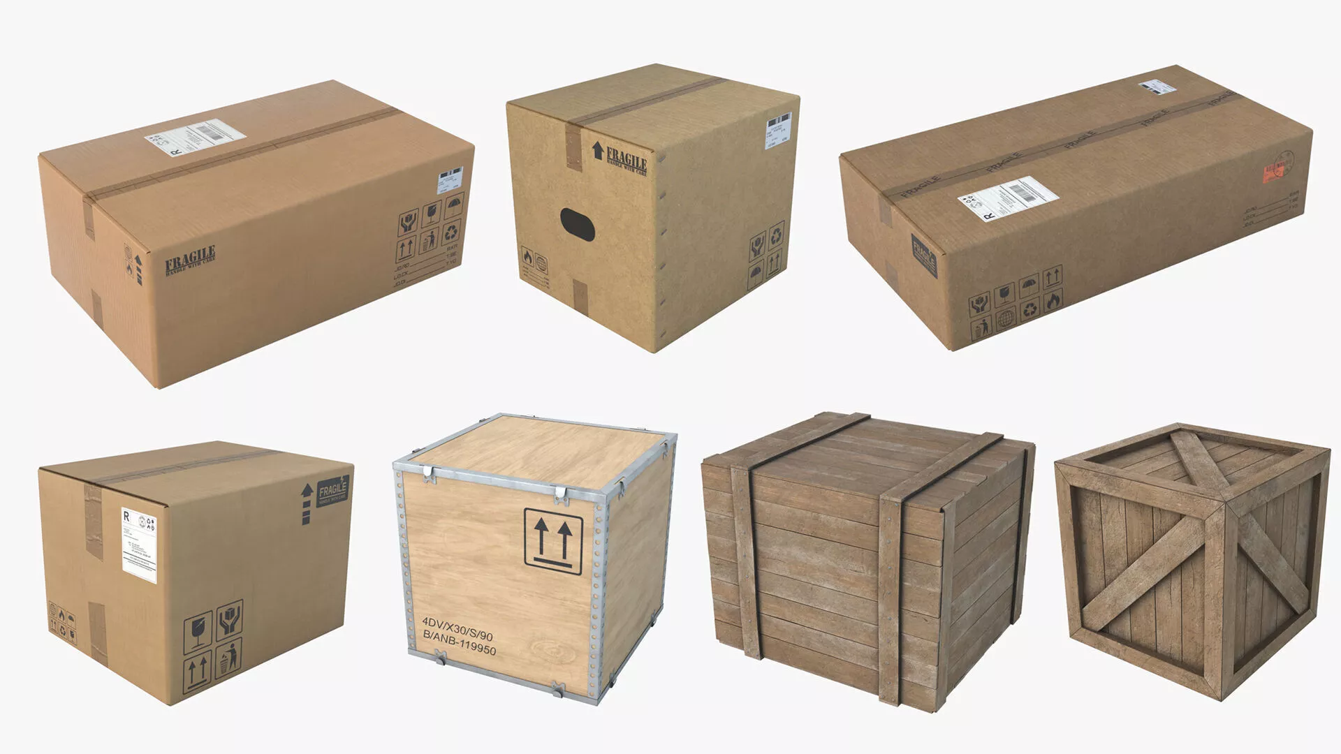 Warehouse Packing Boxes UHD 3D model