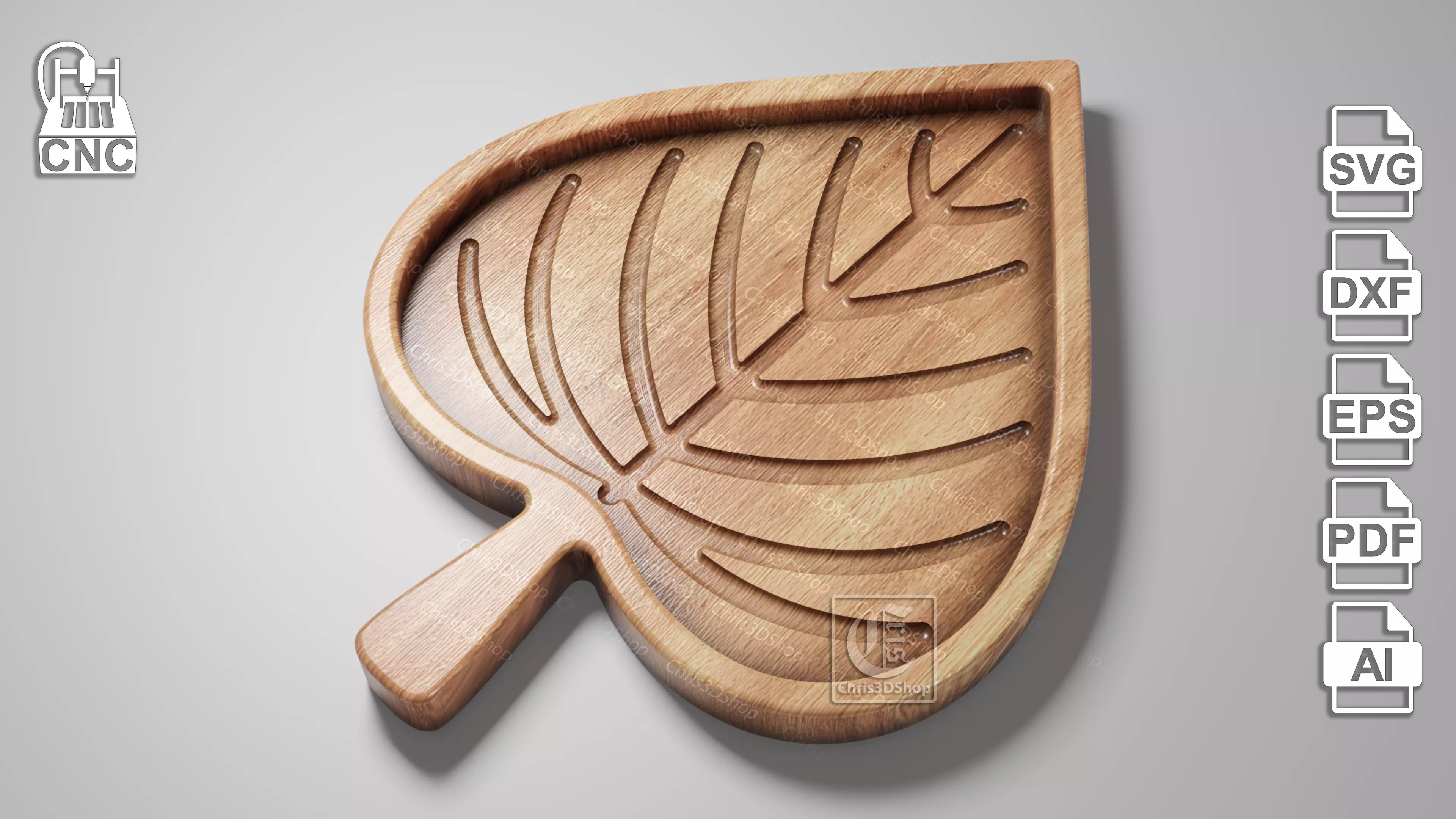 Leaf Tray - Digital Files for CNC Router 3D model