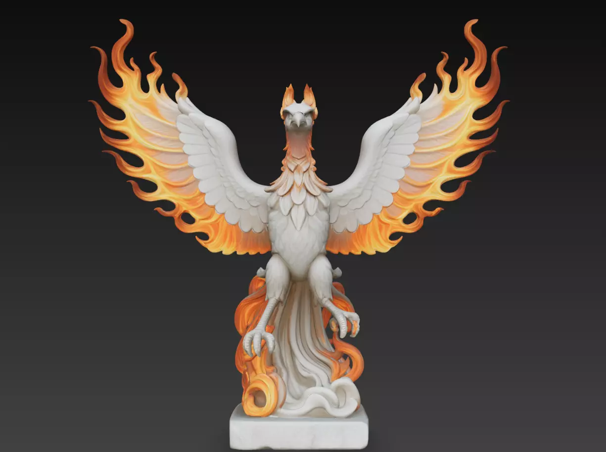 Infernal Phoenix Ascension Statue STL Fire Bird Model 3D print model