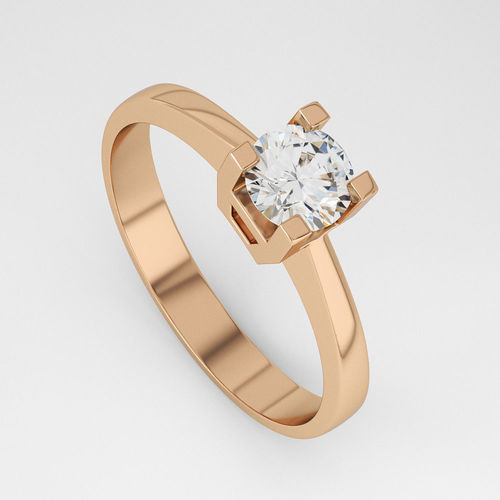 Gold Ring with Diamond  3D print model