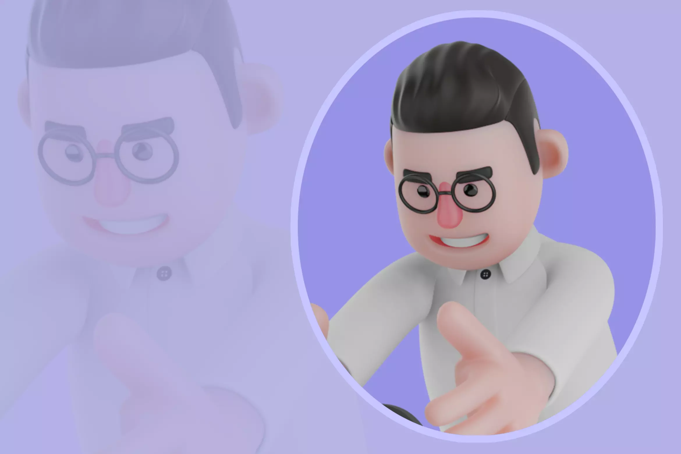 Stylized 3D Cartoon Counselor - Seated Forward Bend 3D model