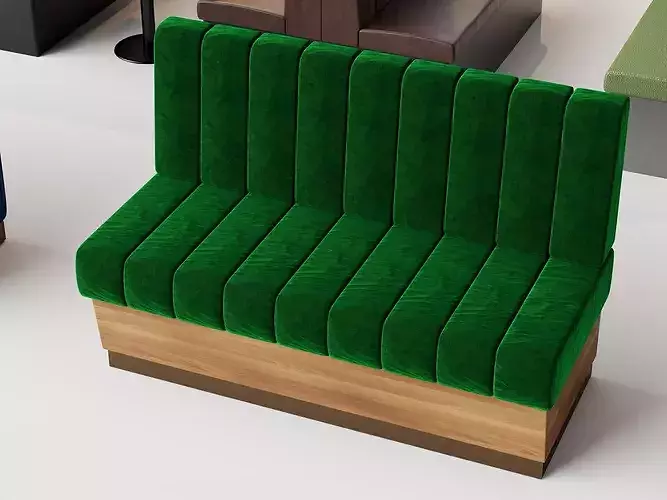 Modern Restaurant Multi  Color Booth Seating Combination Low-poly 3D model 5
