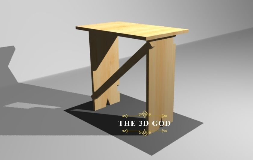 African Wooden Stool 3D model_5