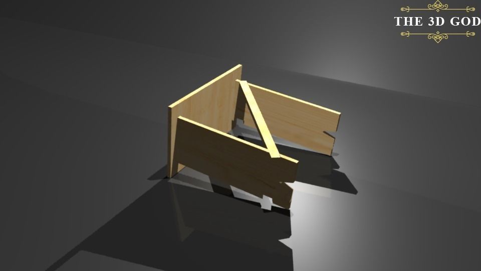 African Wooden Stool 3D model_1