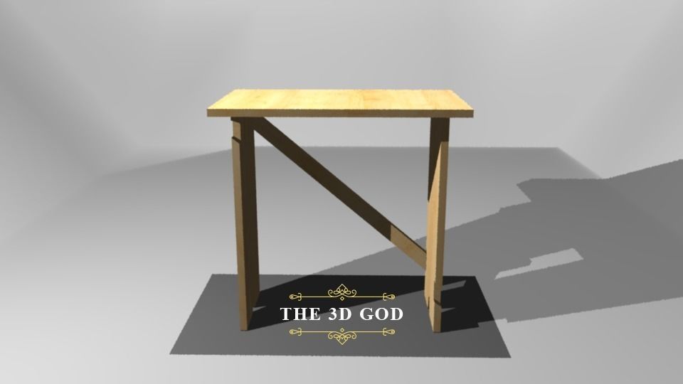 African Wooden Stool 3D model_4