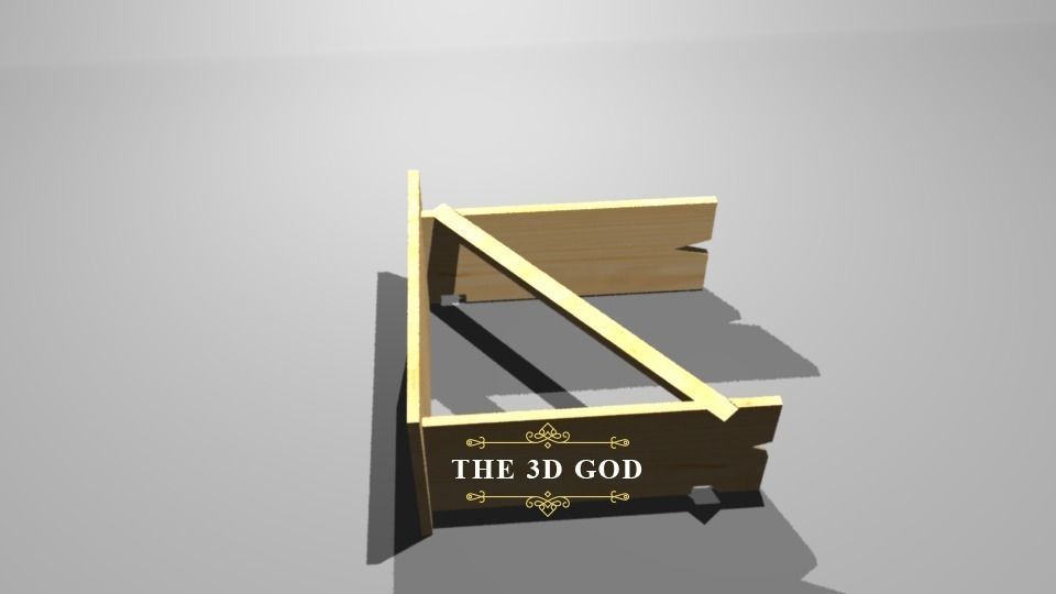 African Wooden Stool 3D model_3