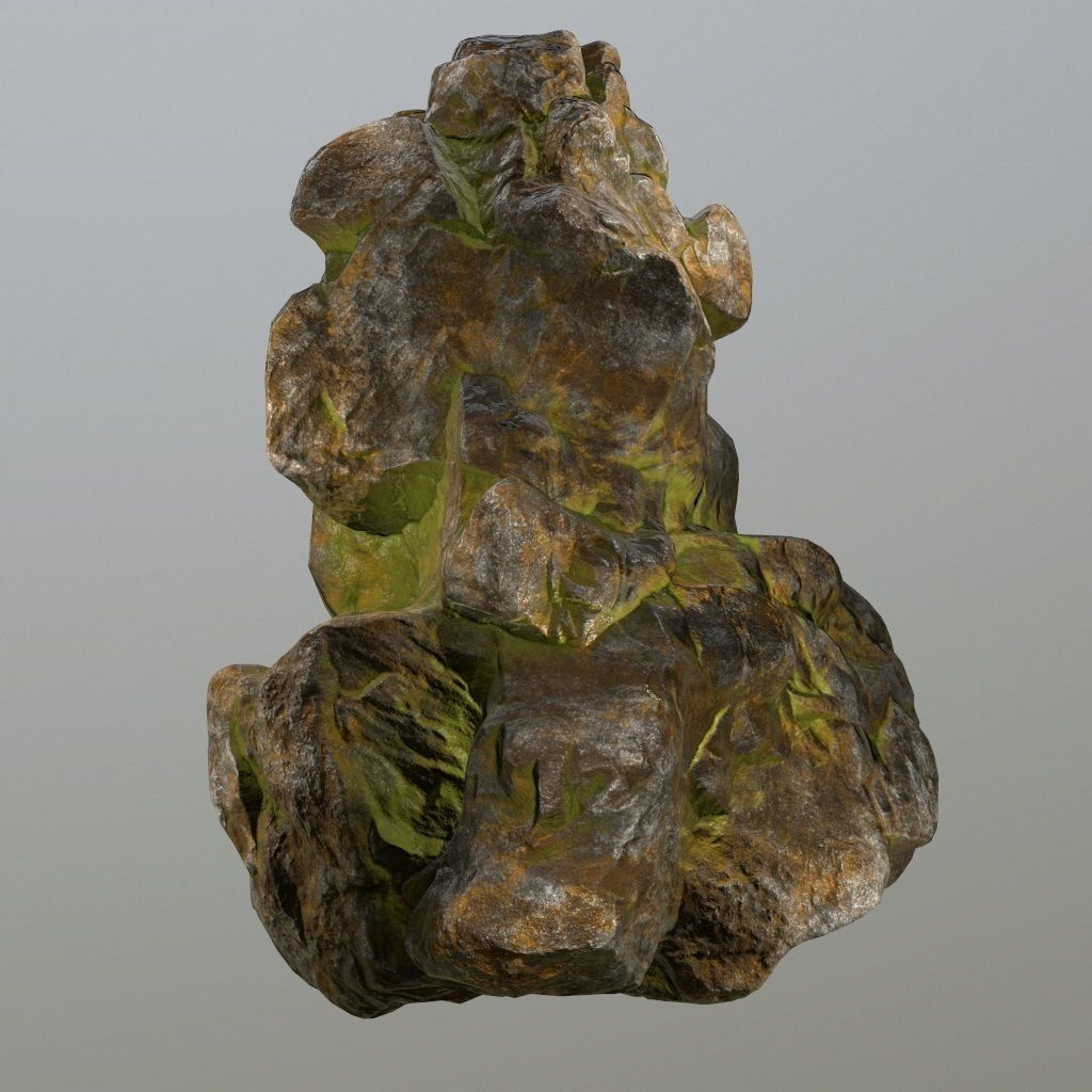 Rocks rock Low-poly 3D model_7