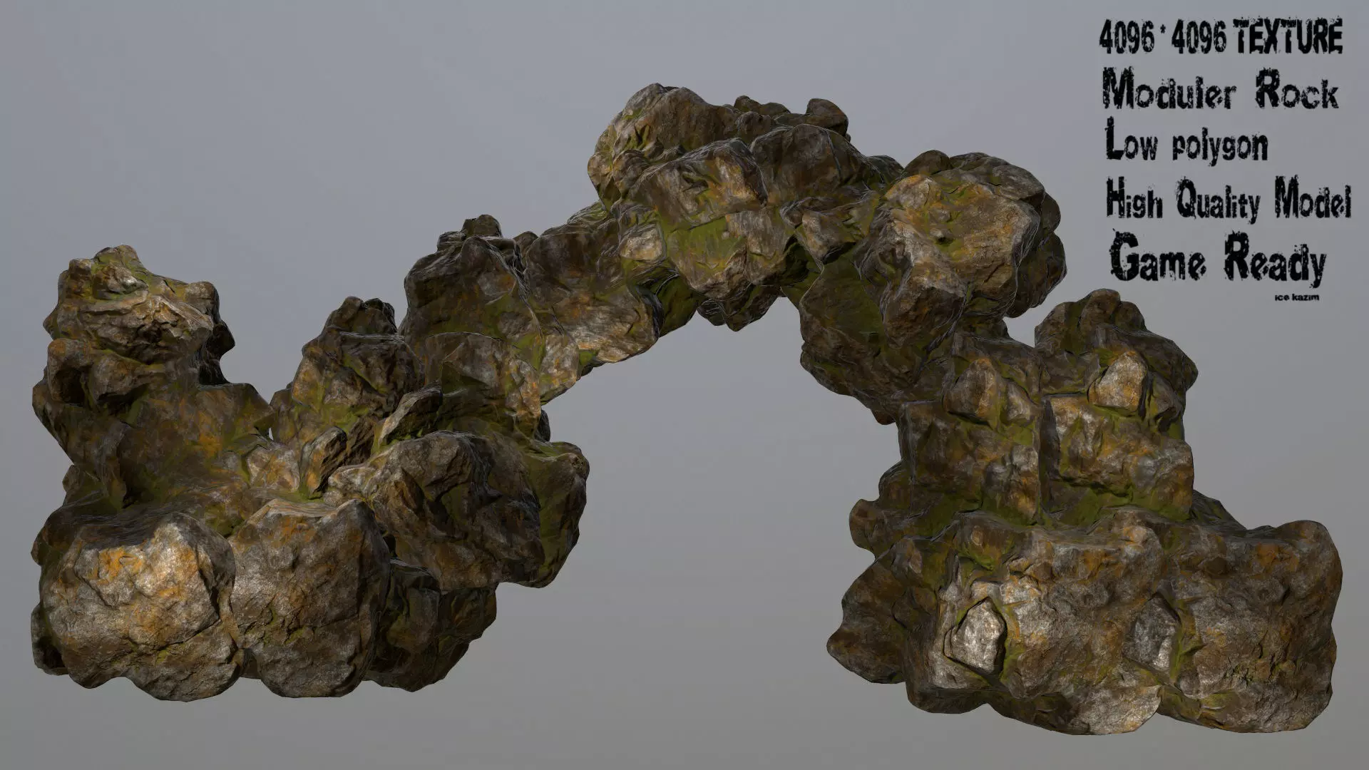Rocks rock Low-poly 3D model_0