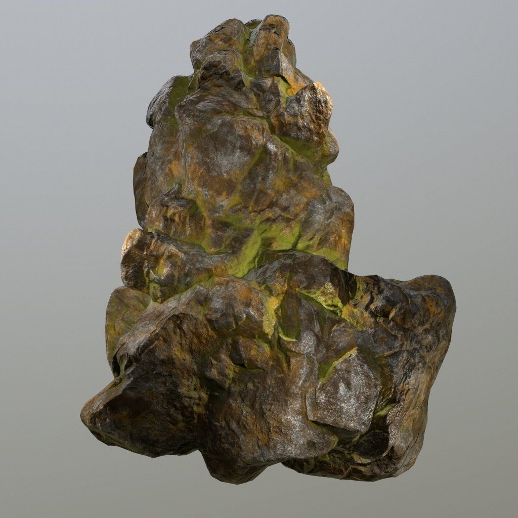 Rocks rock Low-poly 3D model_3
