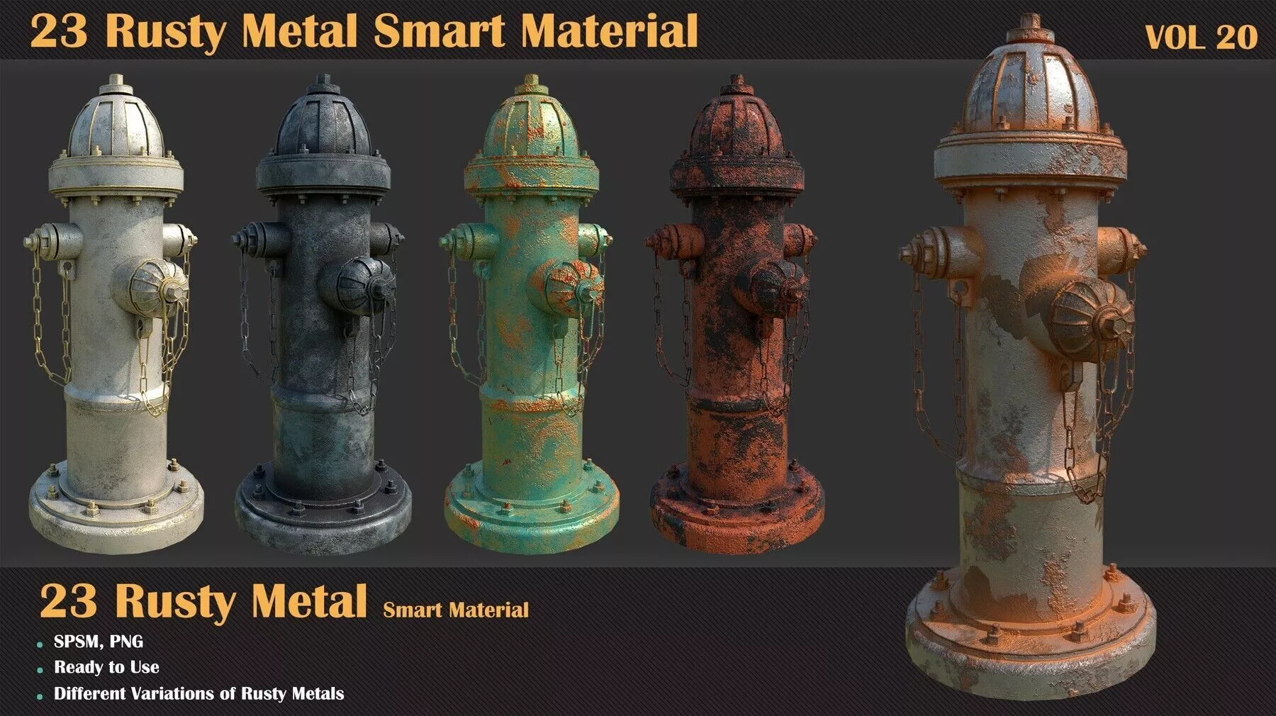 23 Rusty Metal Smart Material - VOL 20 3D model