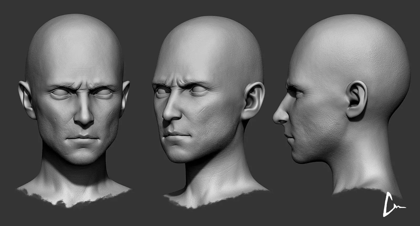 Male Head  3D model_0