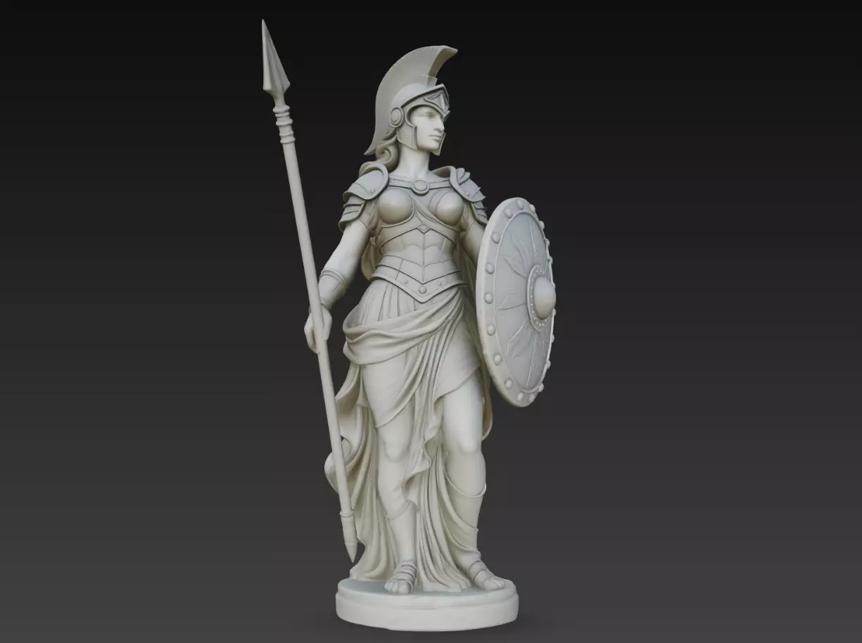 Athena Spearwarden STL Greek Mythology Goddess 3D print model