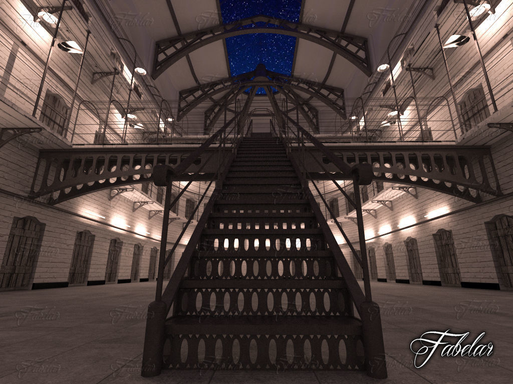 Prison 01 night 3D model_1