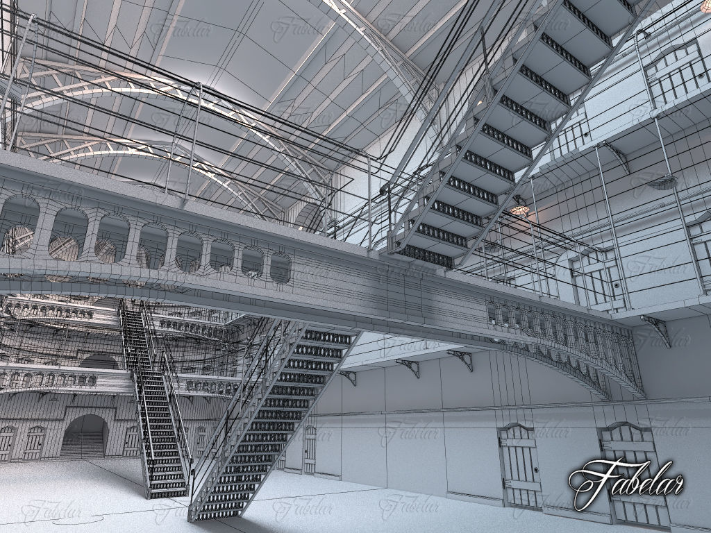 Prison 01 night 3D model_7