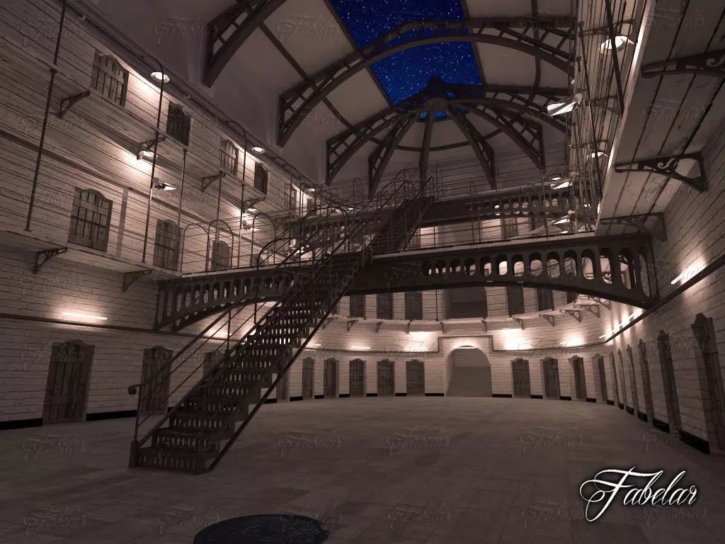 Prison 01 night 3D model_0