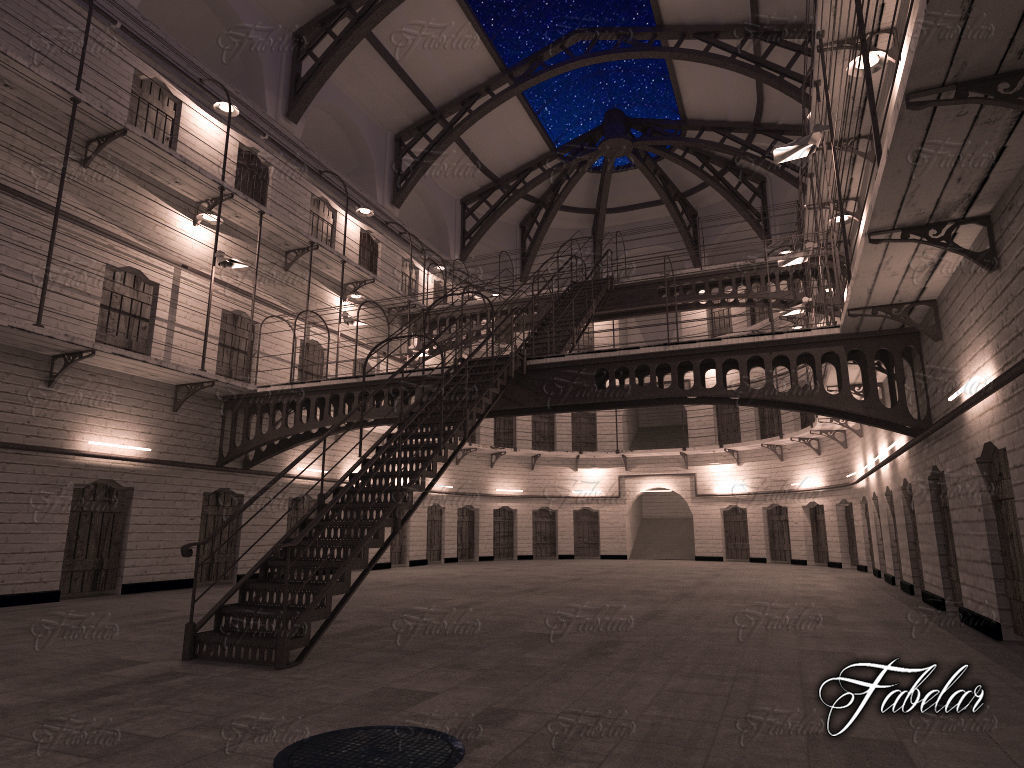 Prison 01 day and night 3D model_8