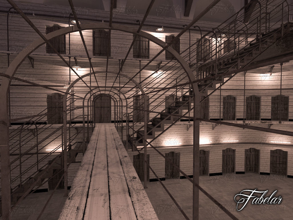 Prison 01 day and night 3D model_9