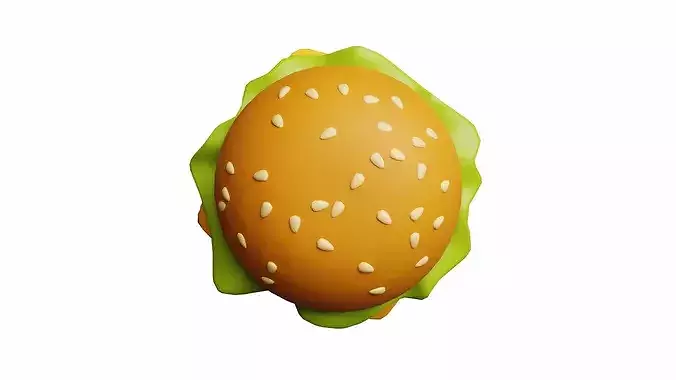 Burger Cartoon Stylized 3D model 3