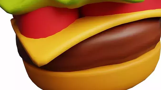 Burger Cartoon Stylized 3D model 6