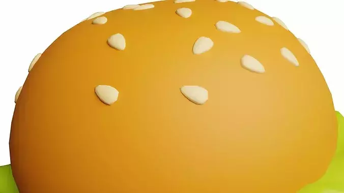 Burger Cartoon Stylized 3D model 5