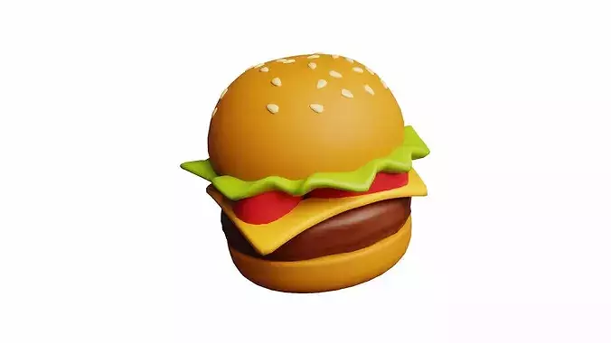 Burger Cartoon Stylized 3D model