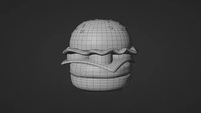 Burger Cartoon Stylized 3D model 7