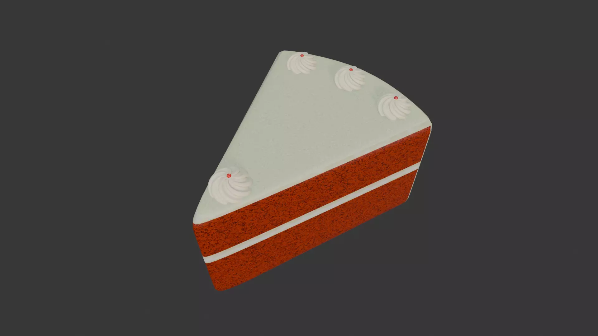 Stylized Chocolate Cake Slice 3D model