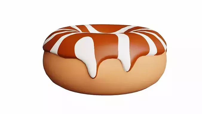 Donut Cartoon Stylized 3D model 2