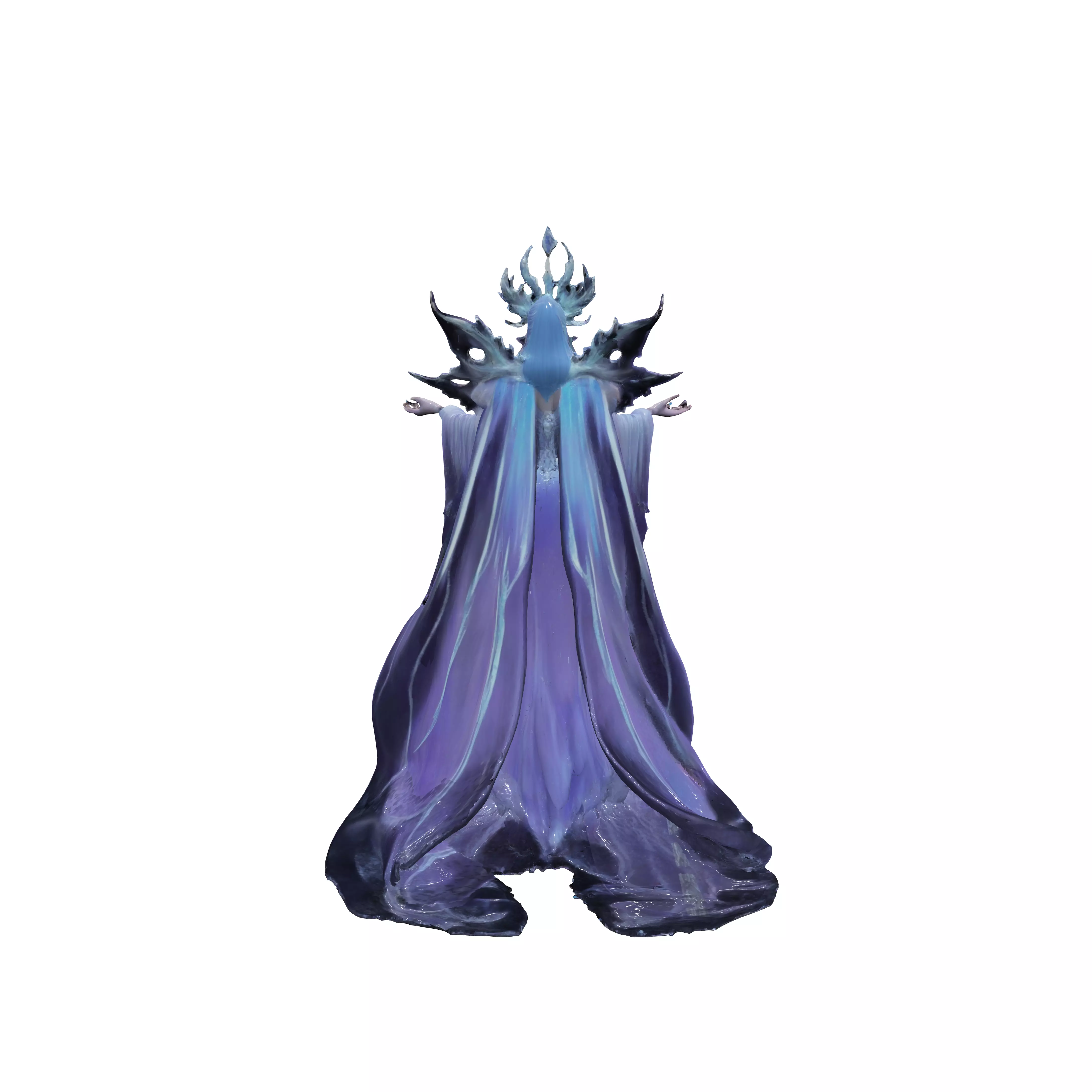 fantasy winter Queen tall elegant female figure wears flowing... 3D model