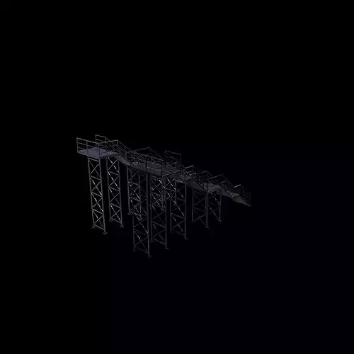 industrial Outdoor Stairs  3D model 4