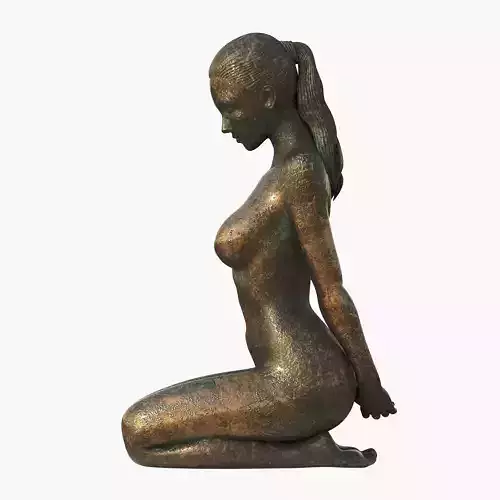 Sitting Girl Statuette 3D model