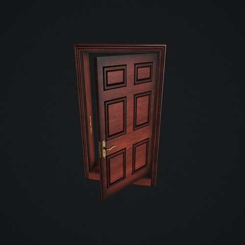 Door Animated pbr Low-poly 3D model