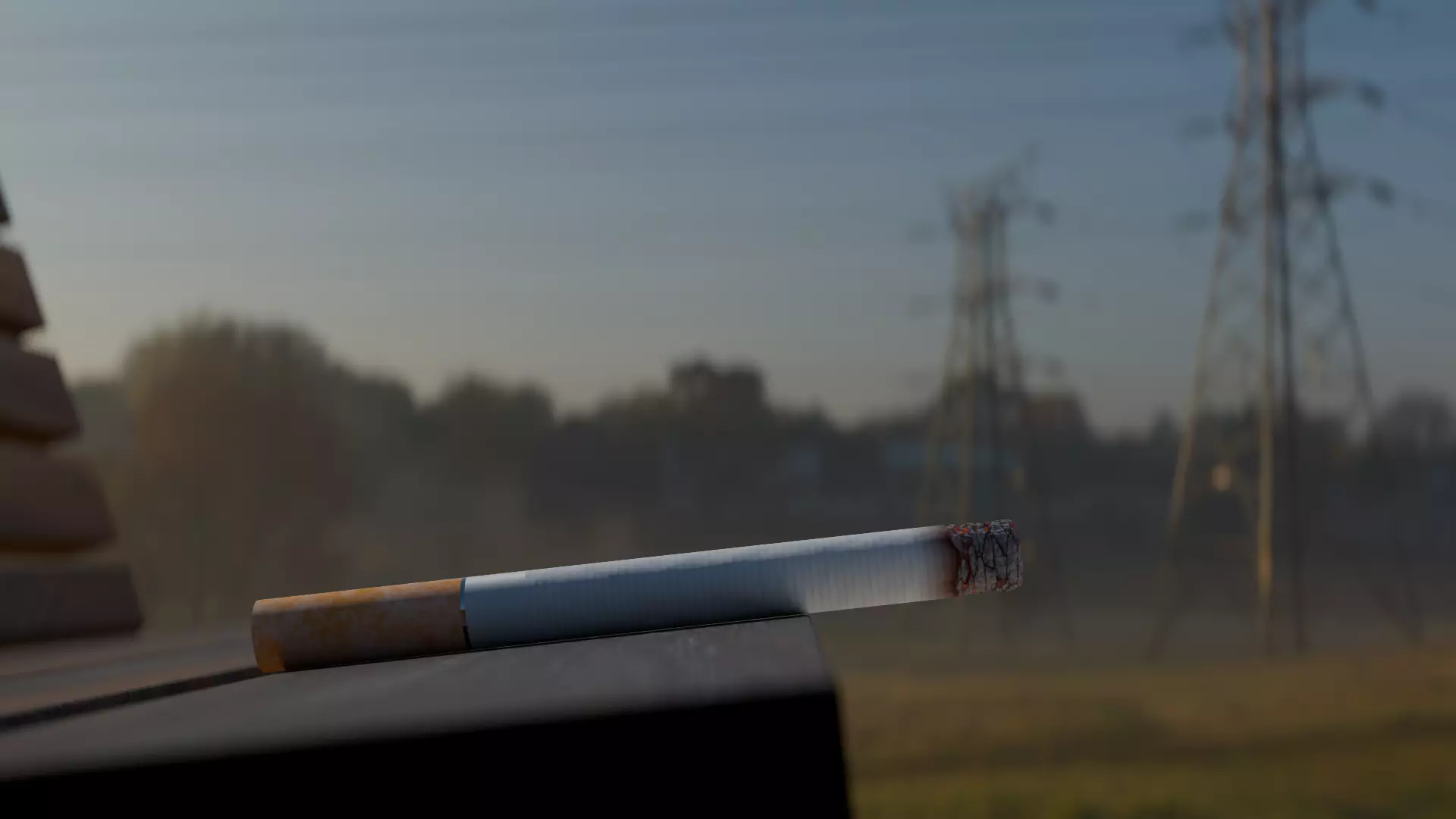 Burning cigarette Animated 3D model